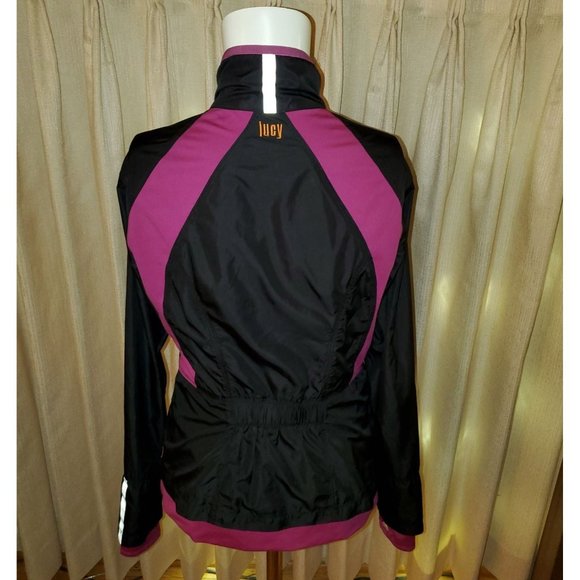 Lucy magenta/black Windbreaker Warm-up Jacket XS - Picture 6 of 8